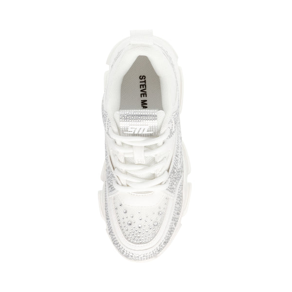 Jprivy White Tenis Blancos con Brillos para Niña