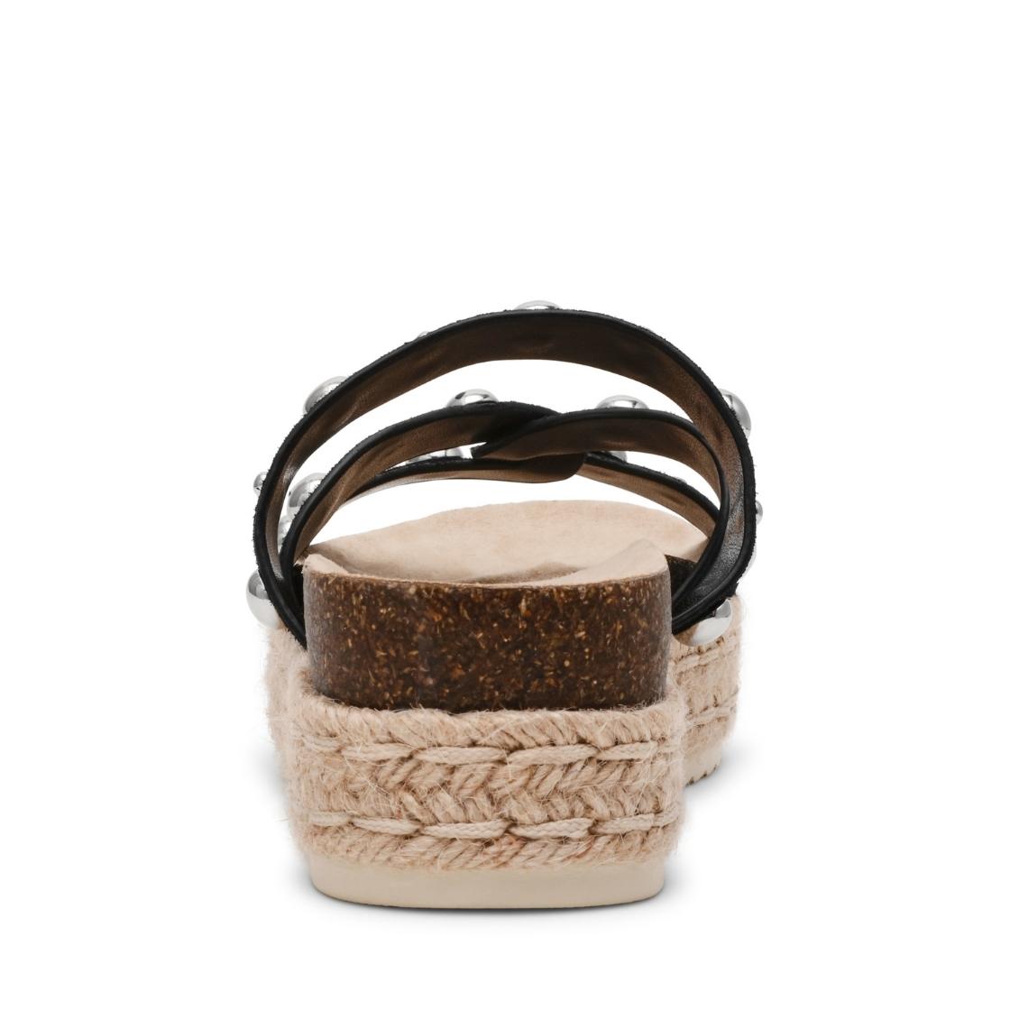 Julija Black Suede Sandalias Negras Para Mujer