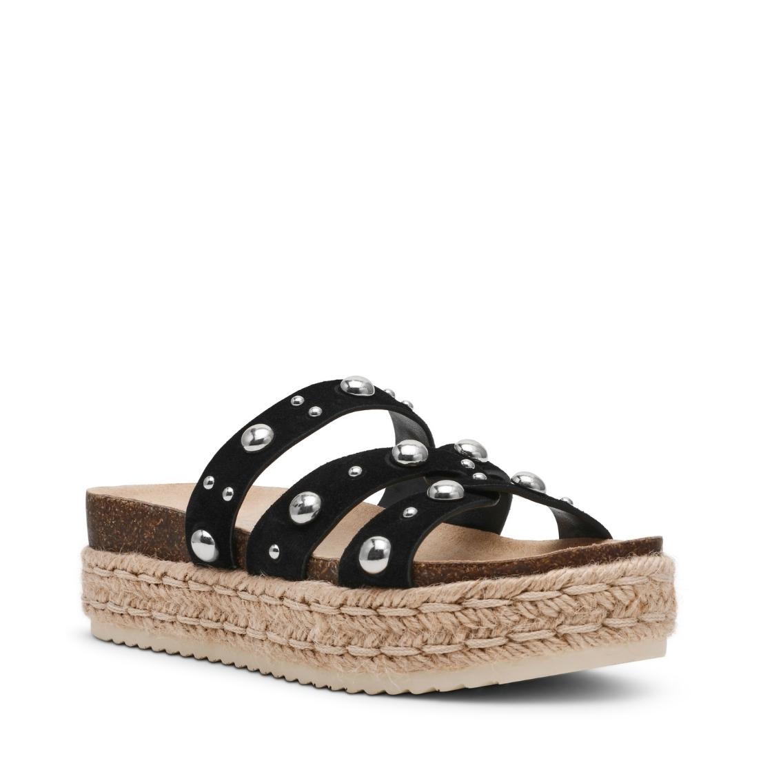 Julija Black Suede Sandalias Negras