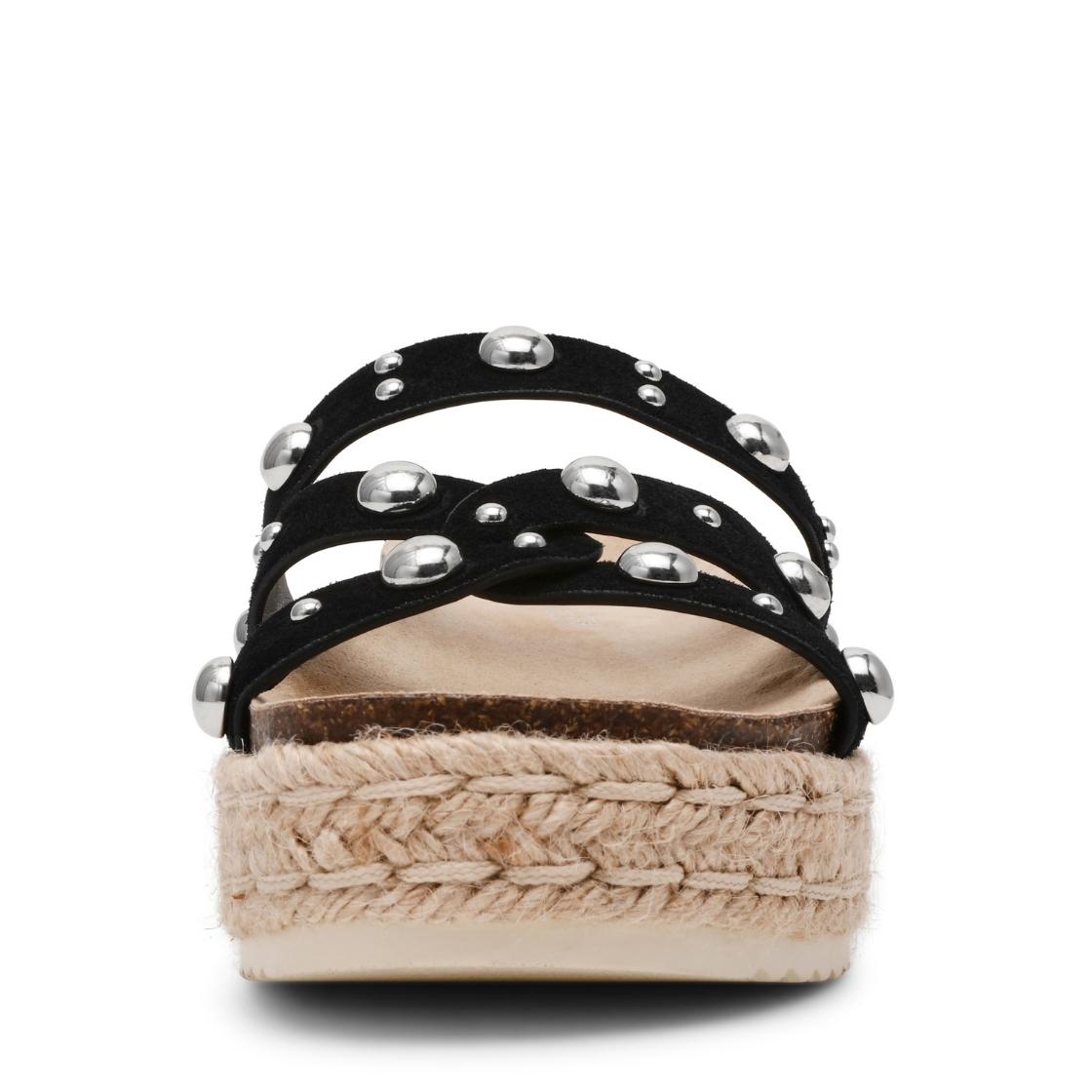 Julija Black Suede Sandalias Para Mujer