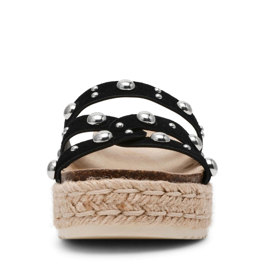Julija Black Suede Sandalias Para Mujer