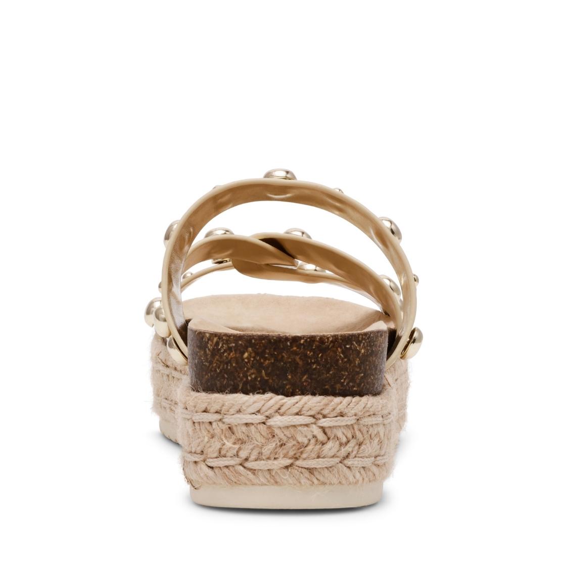 Julija Gold Leather Sandalias Doradas Para Mujer