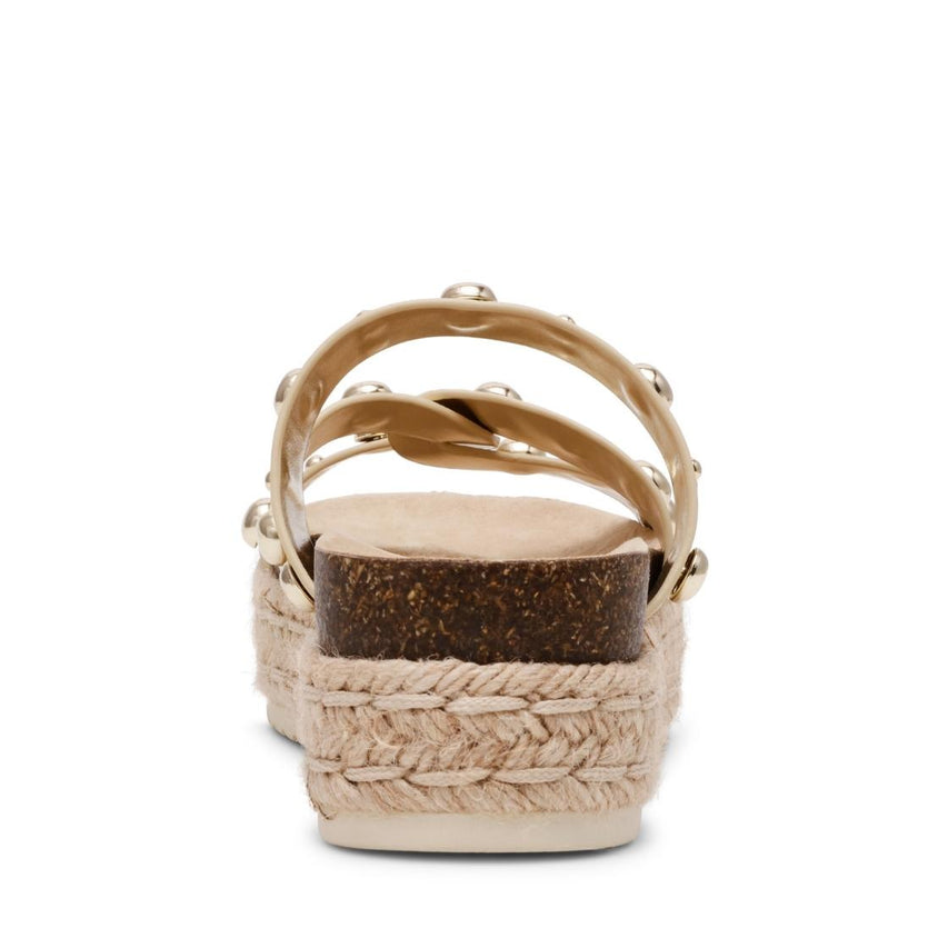 Julija Gold Leather Sandalias Doradas Para Mujer