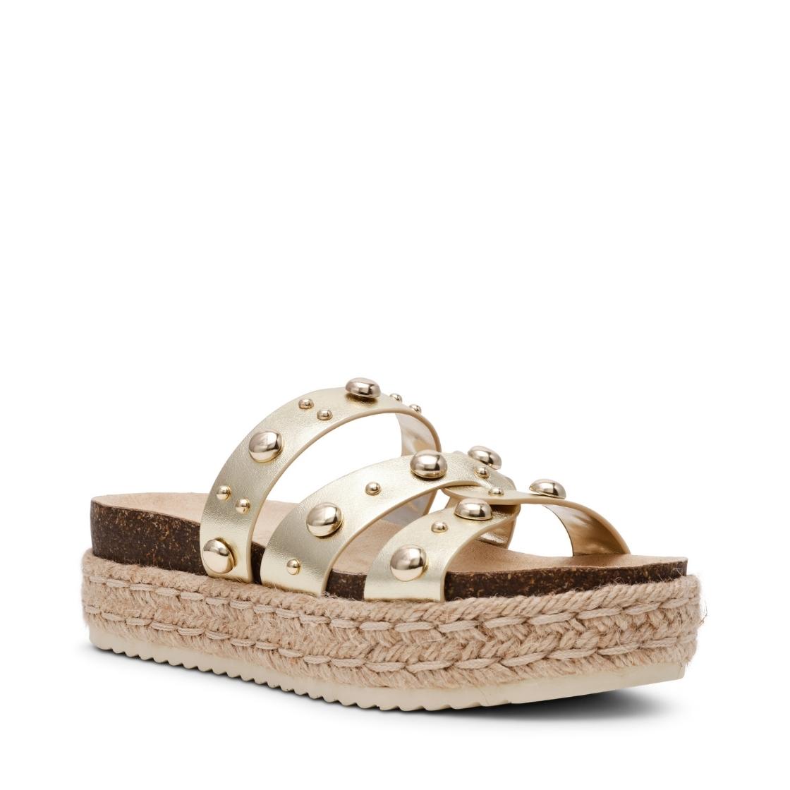 Julija Gold Leather Sandalias Doradas