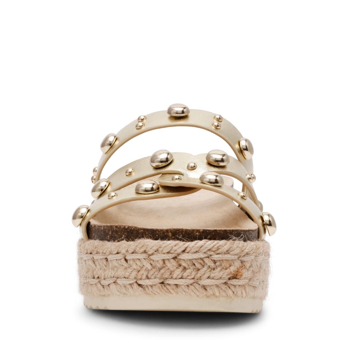 Julija Gold Leather Sandalias Para Mujer