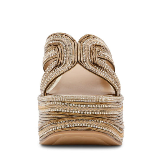 Justice Rose Gold Sandalias de Tacon Doradas para Mujer