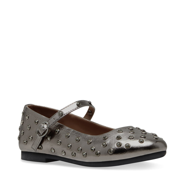 Jvinetar Pewter Flats con Brillos Plateados