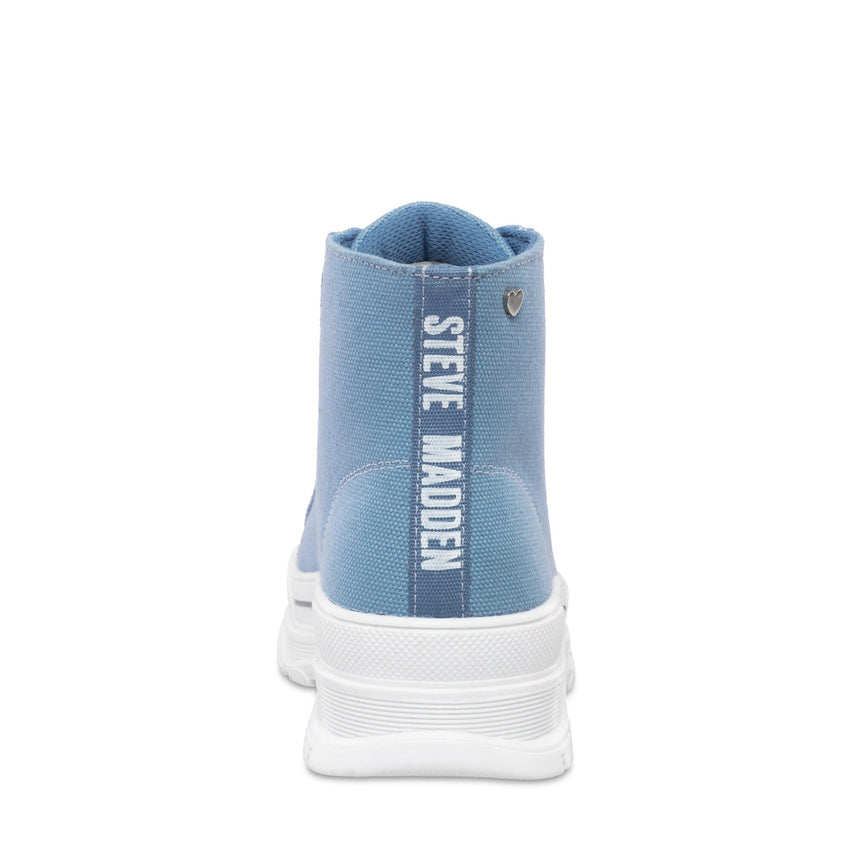 Jwexlee Denim Fabric Tenis de Bota Azules para Niña