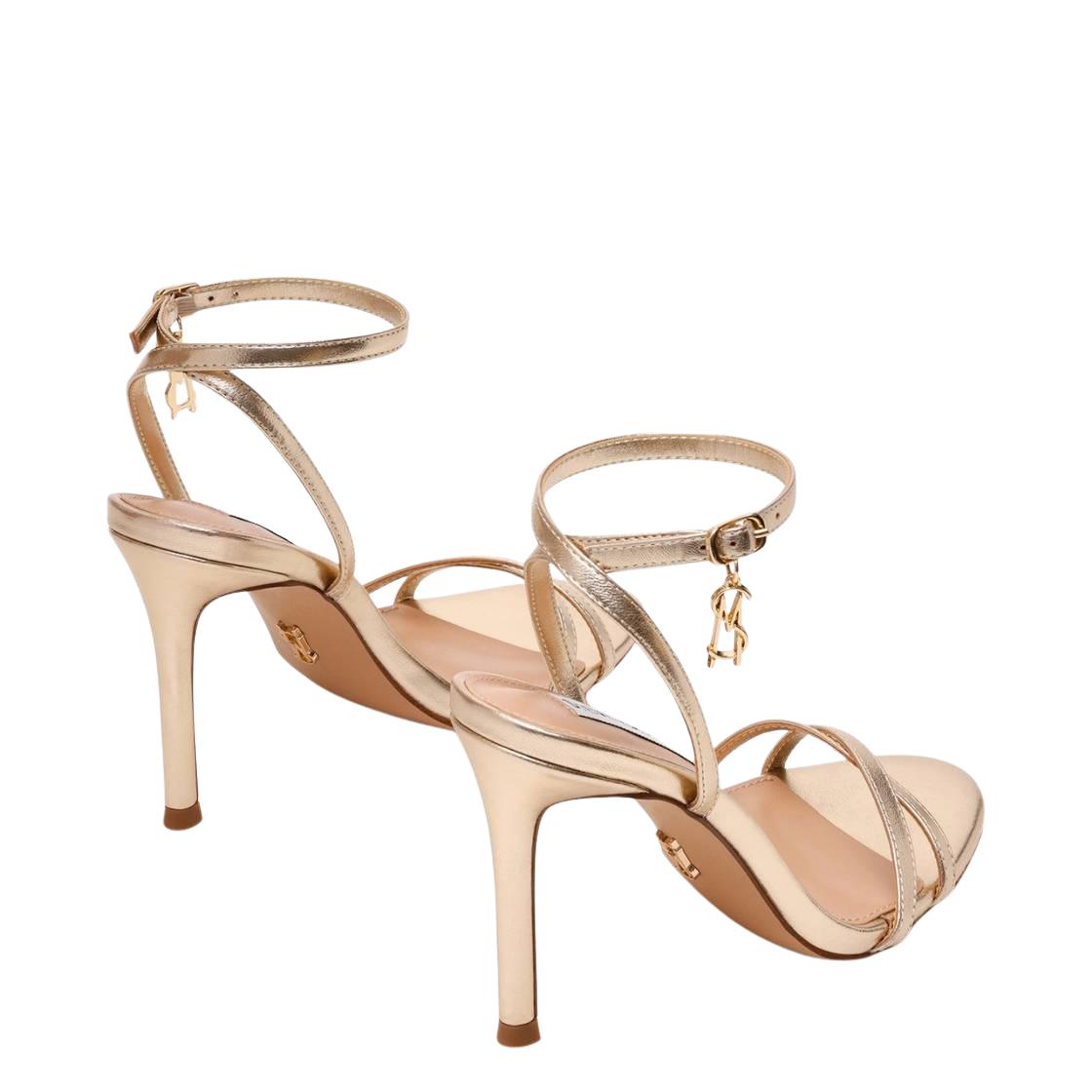 Jypsey Cn Gold Leather Sandalias de Tacon Doradas para Mujer