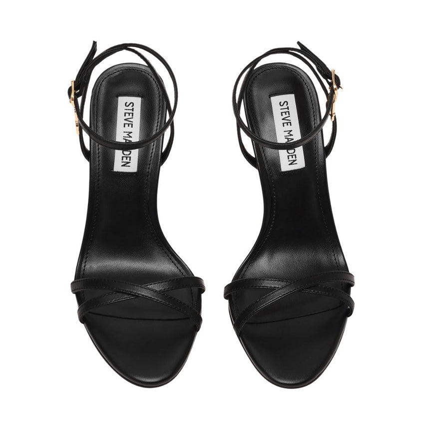 Jypsey Cnr Black Leather Sandalias de Tacon para Mujer