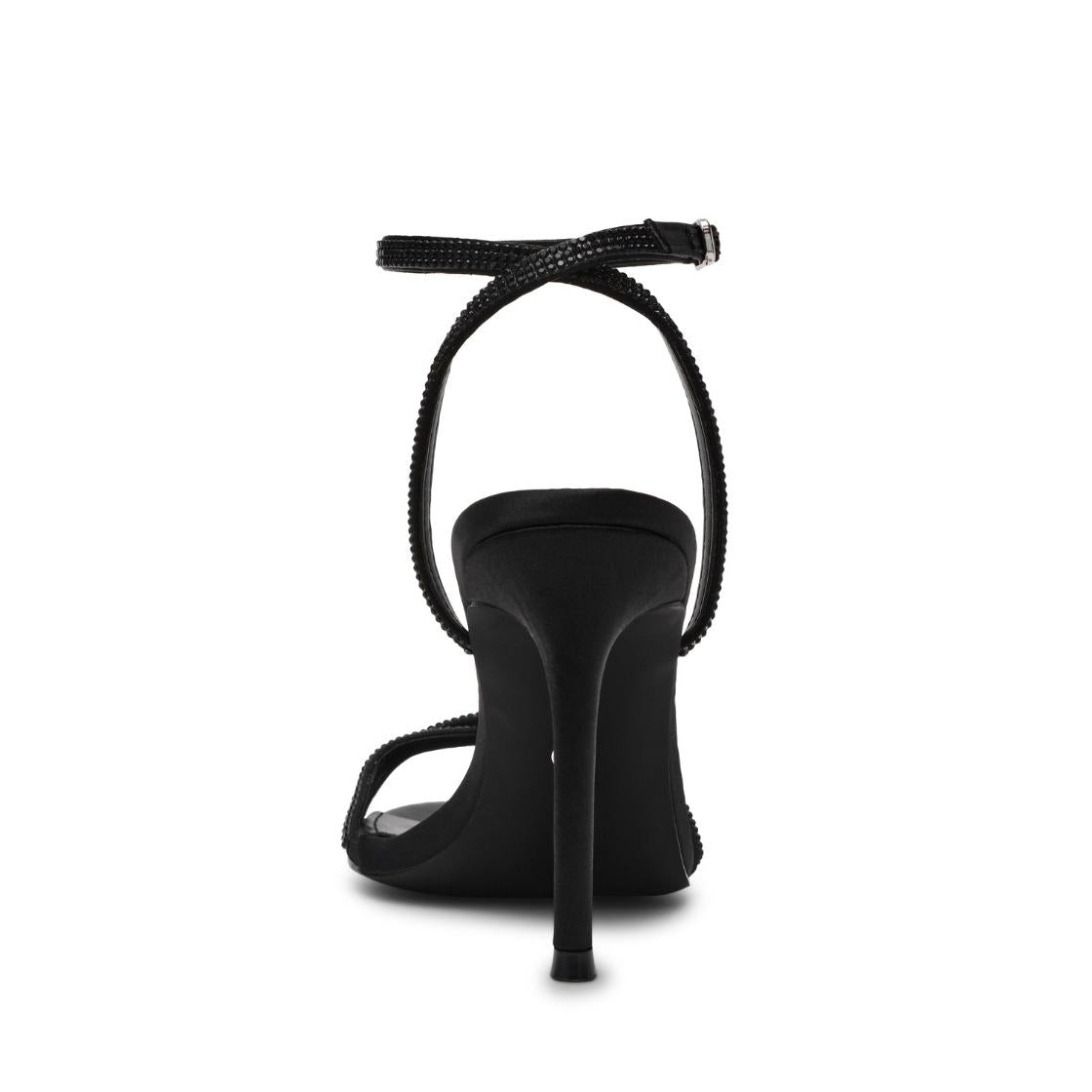 Jypsey-CNR Black Satin Tacones Abiertos Negros Para Mujer