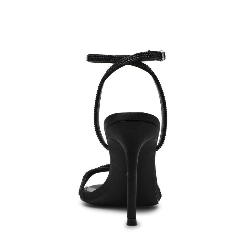 Jypsey-CNR Black Satin Tacones Abiertos Negros Para Mujer