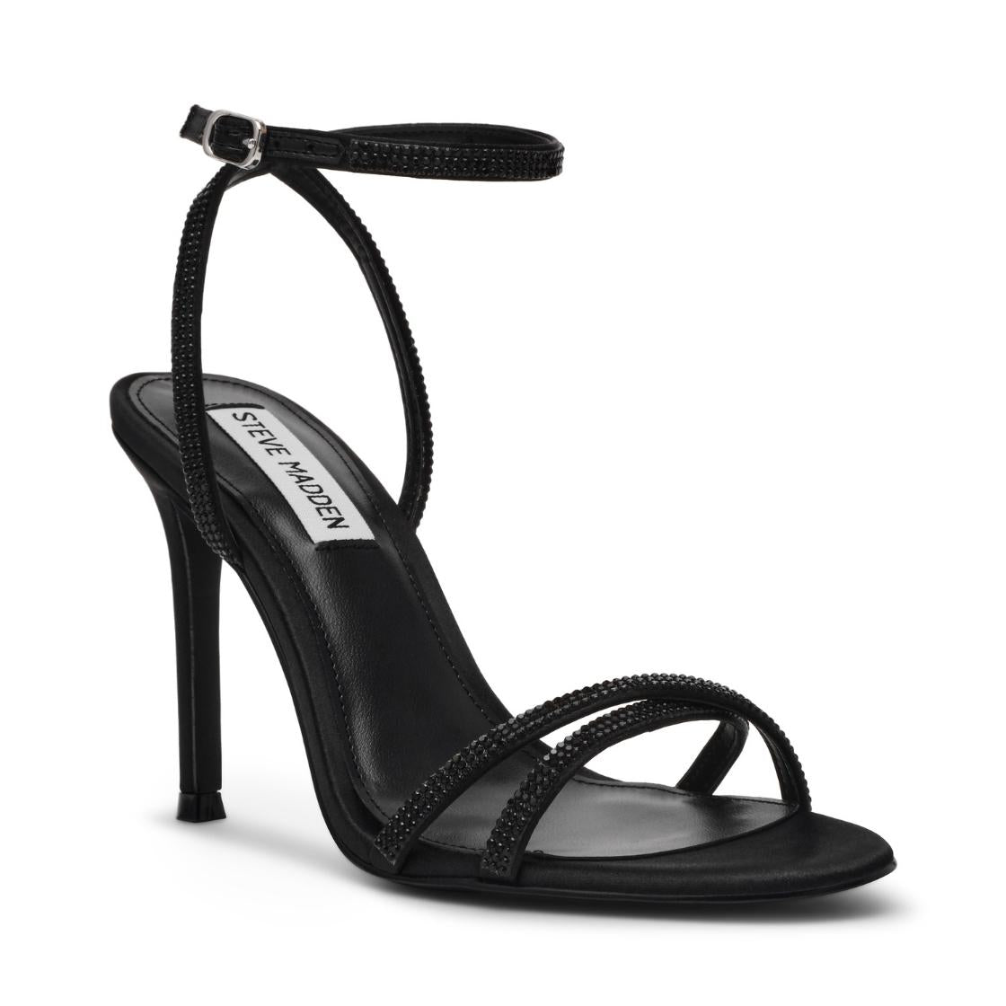 Jypsey-CNR Black Satin Tacones Abiertos Negros