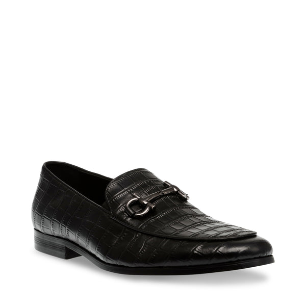 Kai Black Leather Mocasines Negros