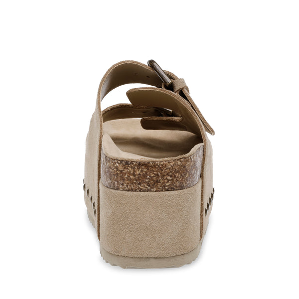 Kali Taupe Suede Sandalias de Plataforma Beige para Mujer