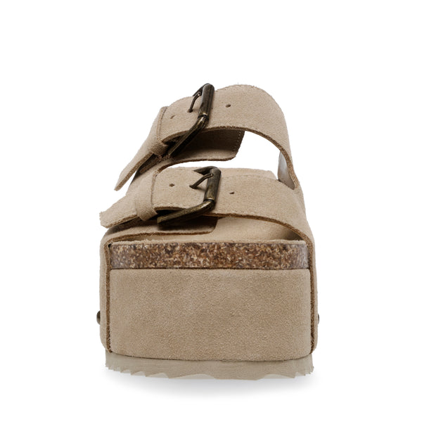 Kali Taupe Suede Sandalias de Plataforma para Mujer