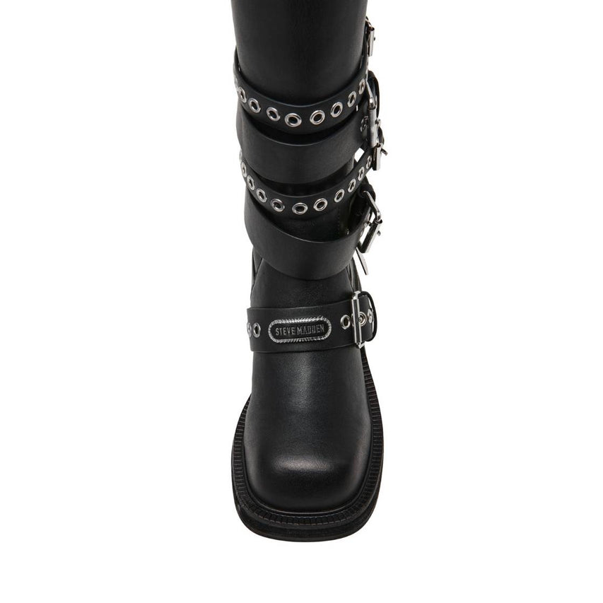 Kannonball Black Action Leather Botas con Hebillas