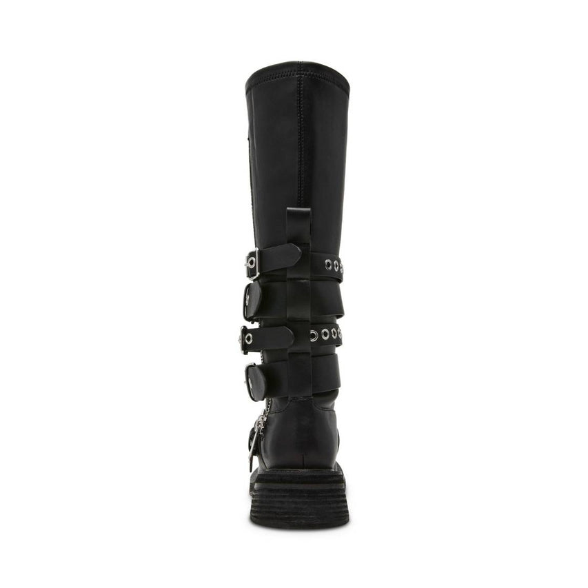 Kannonball Black Action Leather Botas Negras para Mujer