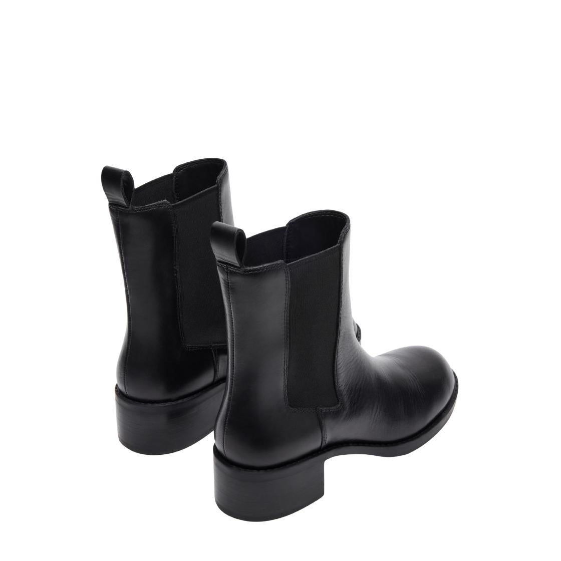 Kaplan Black Leather Botines Negros Para Mujer
