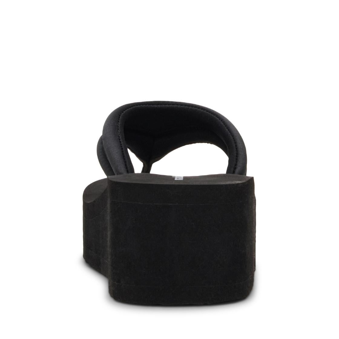 Karson Black Satin Sandalias con Plataforma Negras Para Mujer