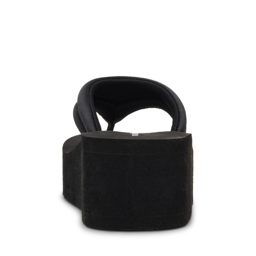 Karson Black Satin Sandalias con Plataforma Negras Para Mujer