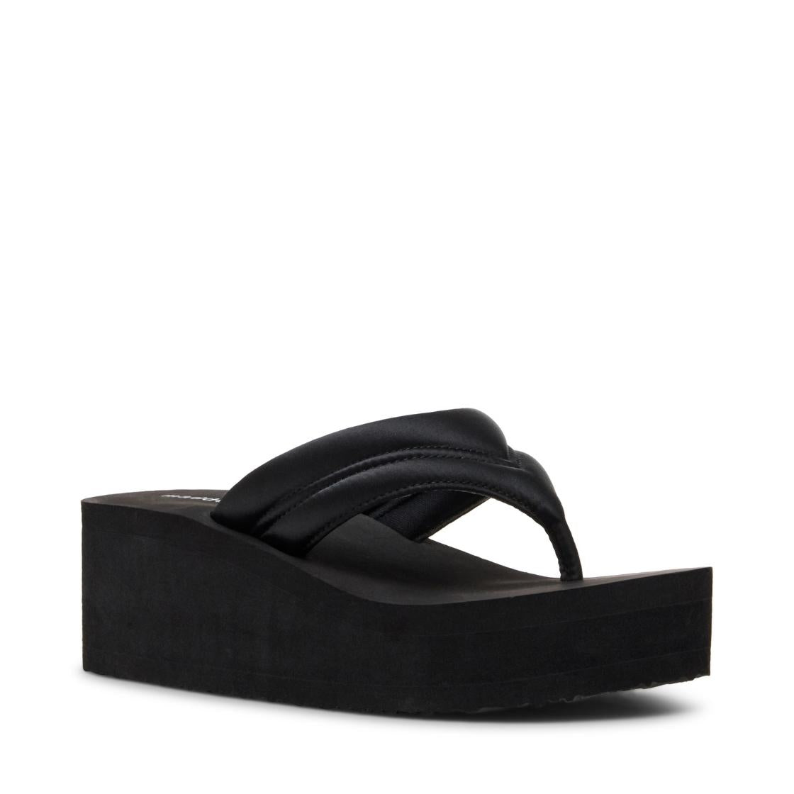 Karson Black Santin Sandalias con Plataforma Negras