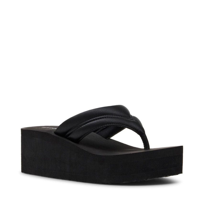 Karson Black Santin Sandalias con Plataforma Negras