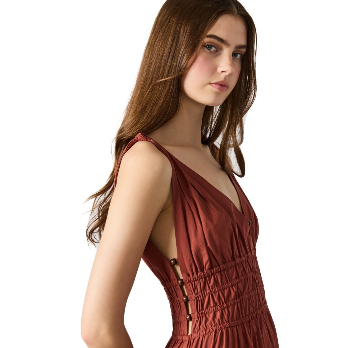 Kassie Dress Dusty Brick Vestido Cafe Para Mujer