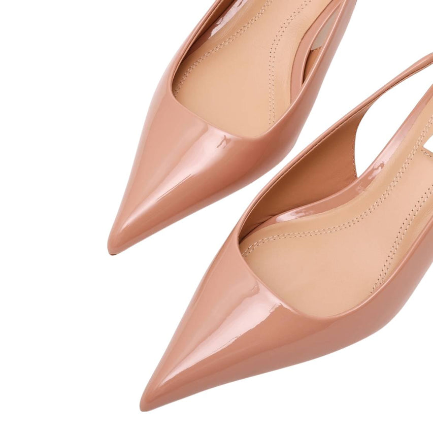 Kittie Blush Patent Tacones Bajos Beige para Mujer