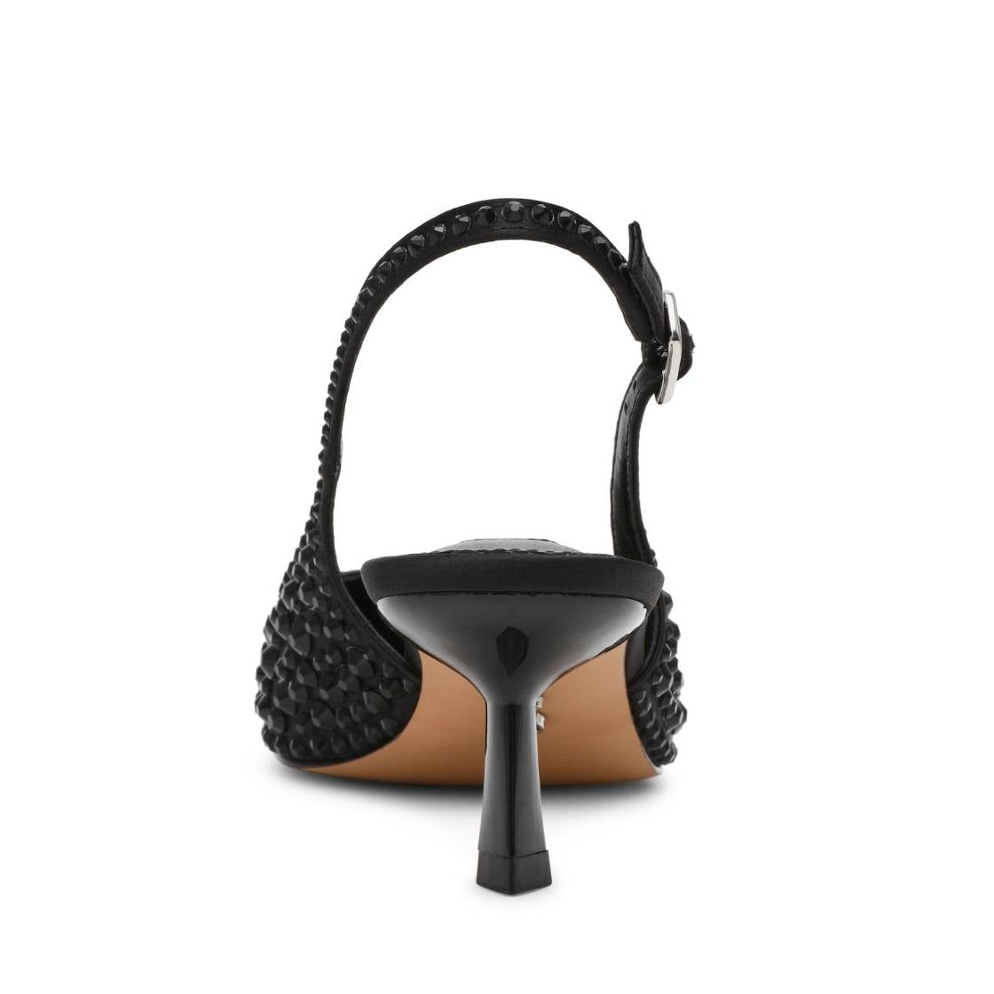 Korra-R-Black Black Tacones con Brillos Negros para Mujer