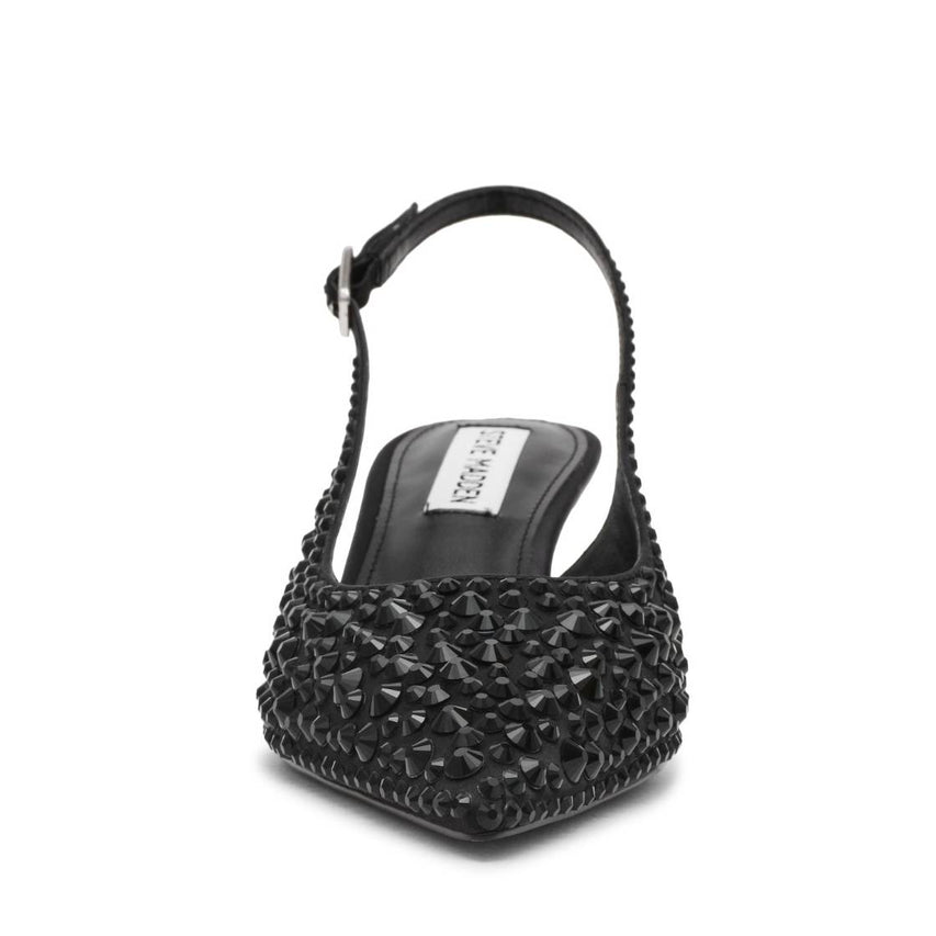 Korra-R-Black Black Tacones con Brillos para Mujer