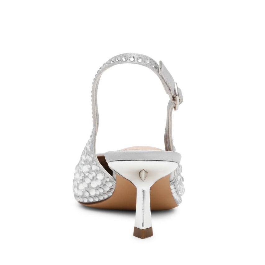 Korra R Silver Stone Tacones Con Brillos Plateados para Mujer