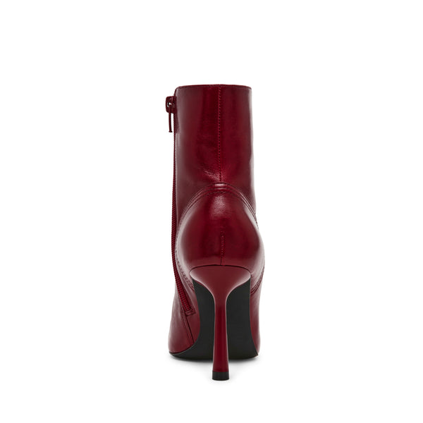 Kyndra Burgundy Leather Botines Rojos para Mujer