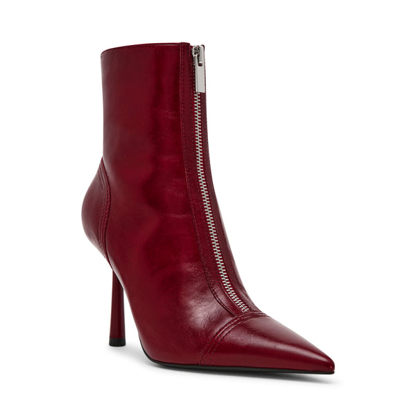 Kyndra Burgundy Leather Botines Rojos