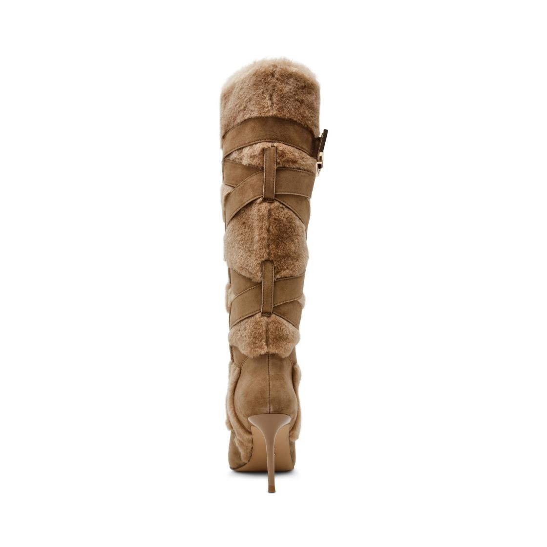 Lakefront Tan Suede Botas Largas Afelpadas Cafés para Mujer
