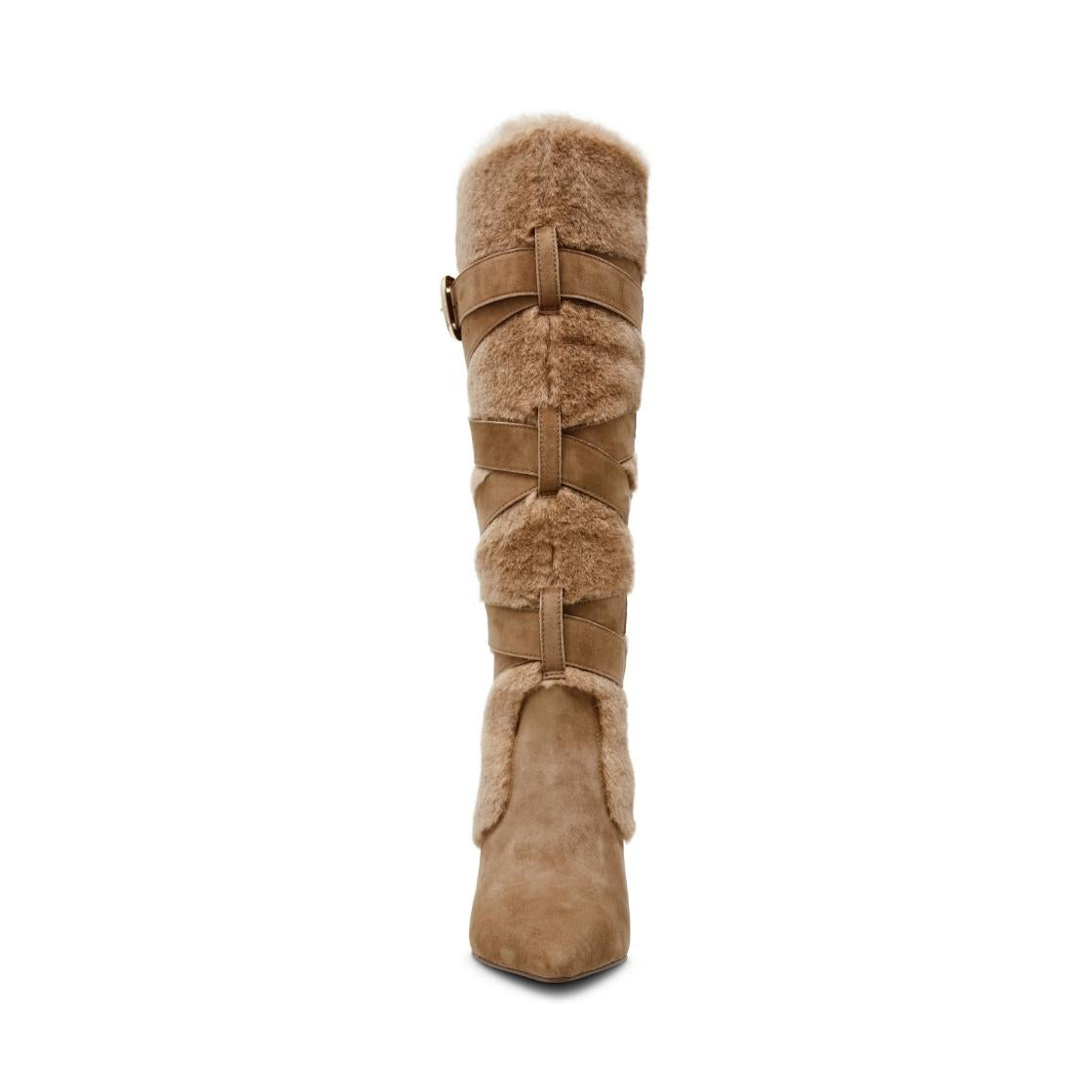 Lakefront Tan Suede Botas Largas Afelpadas para Mujer