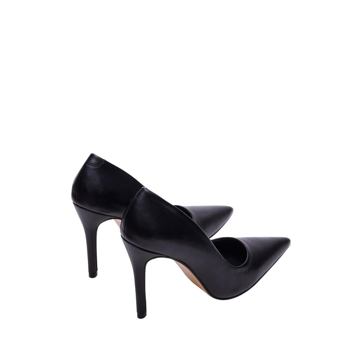 Larra Black Leather Tacones Negros Para Mujer