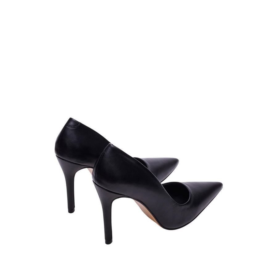 Larra Black Leather Tacones Negros Para Mujer