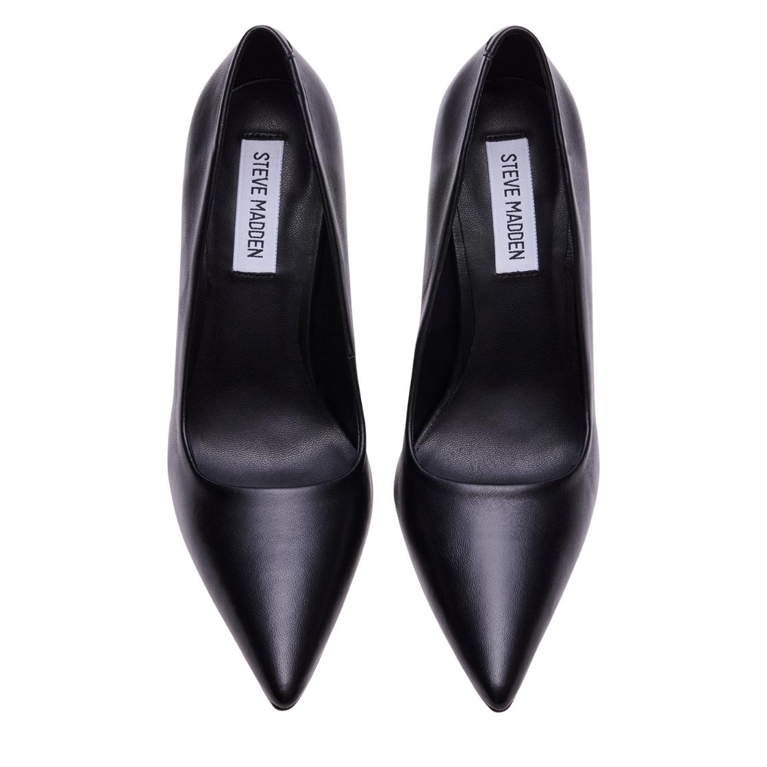 Larra Black Leather Tacones Para Mujer