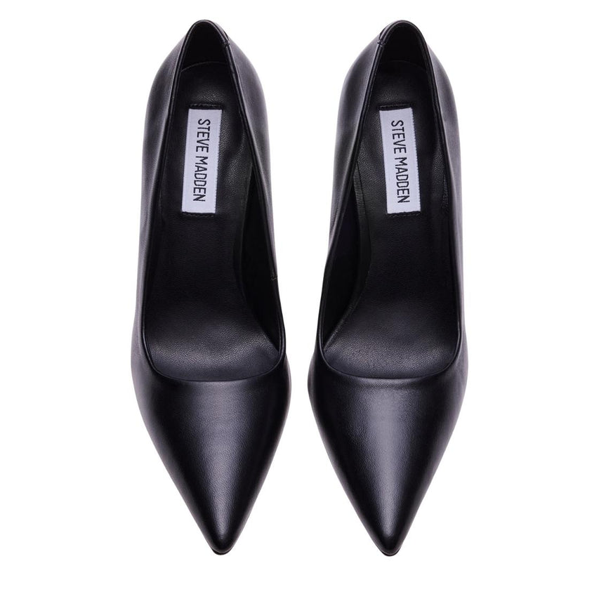 Larra Black Leather Tacones Para Mujer