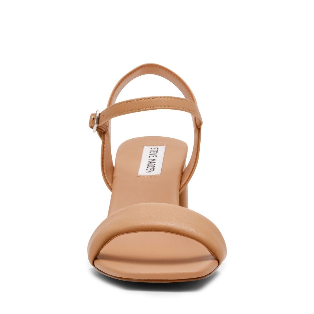 Layney Tan Leather Sandalias de Tacon para Mujer