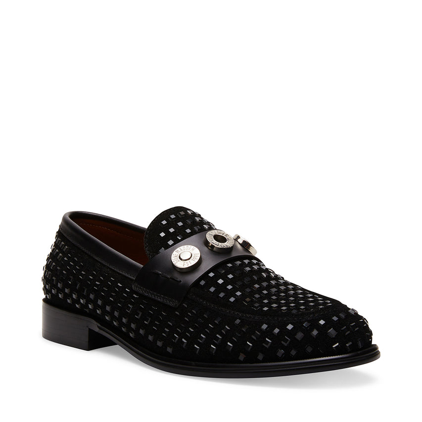 Lazare Black Leather Mocasines de Piel Negros