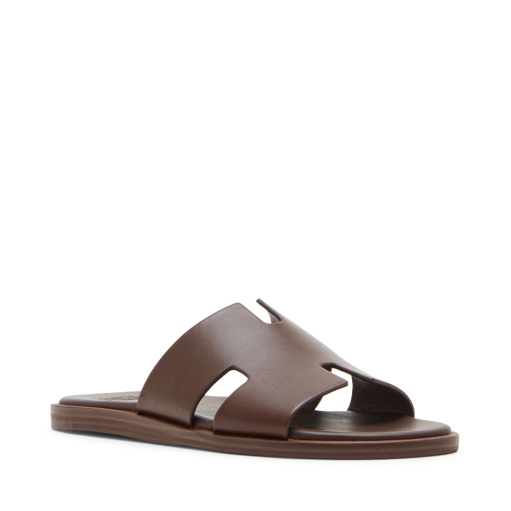 Leon Brown Leather Sandalias Cafes
