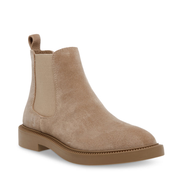 Leopold Taupe Suede Botines de Piel Beige