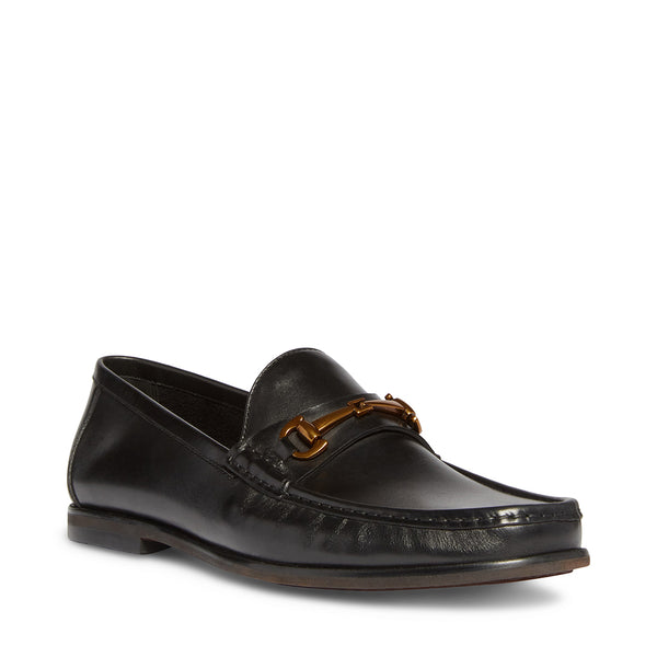 Lesharo Black Leather Mocasines de Piel Negros