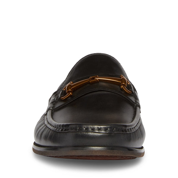 Lesharo Black Leather Mocasines de Piel para Hombre