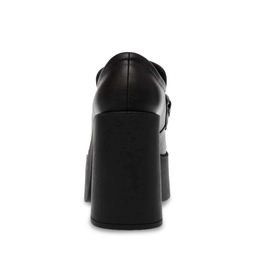Liberate Black Leather Mocasines de Tacon Negros para Mujer