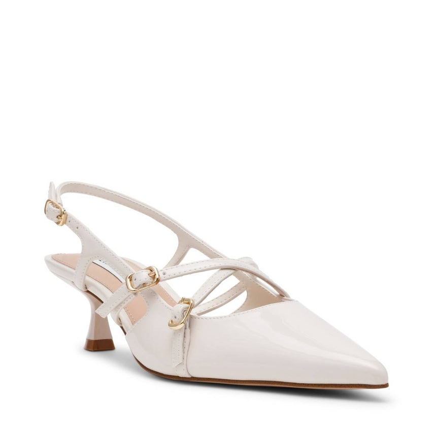 Lindale Ivory Pearl Patent Kitten Heels Blancos