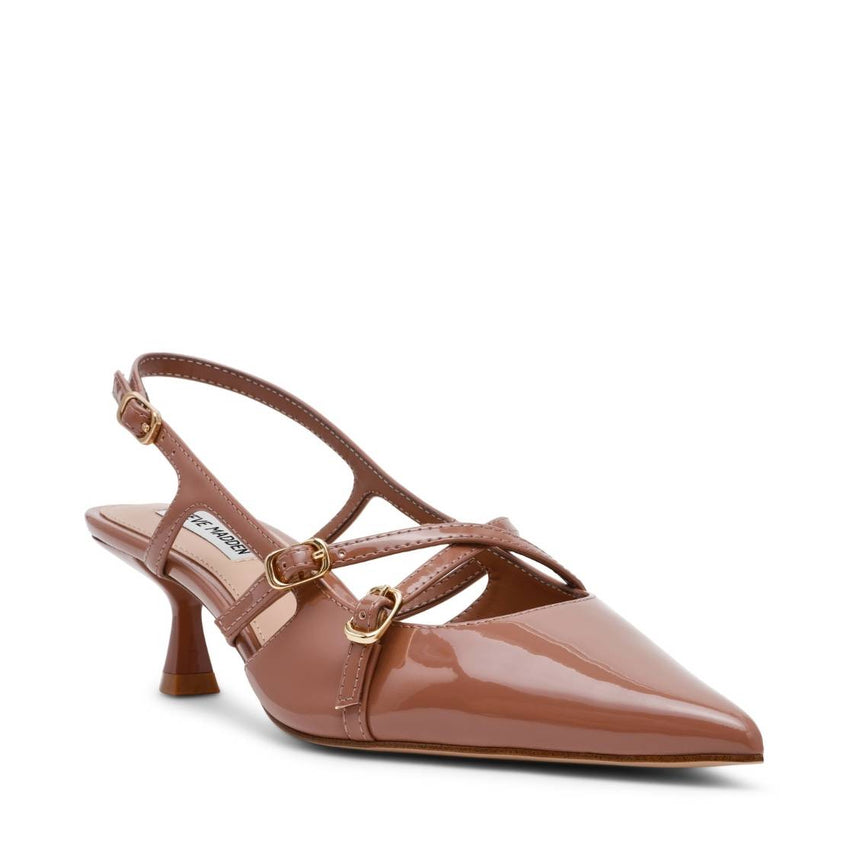 Lindale Taupe Patent Zapatillas Kitten Nude