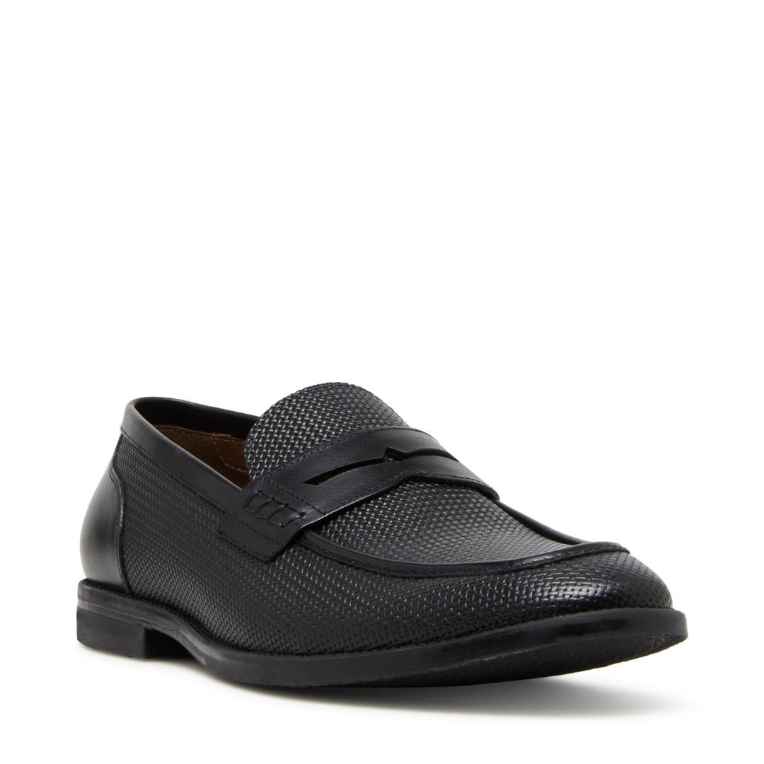 Lionni Black Leather Zapatos de Vestir Negros